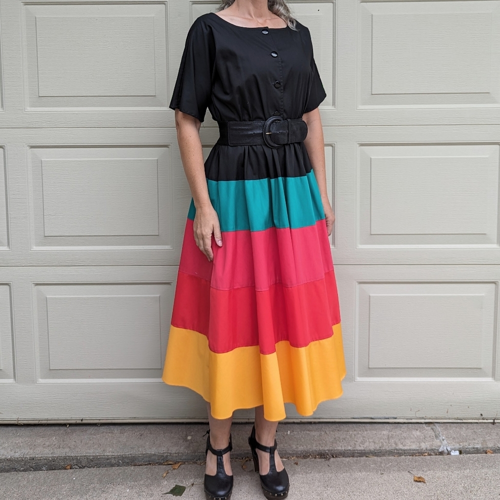 Nr1 Ned Gould Long 1980's Vintage Dress M